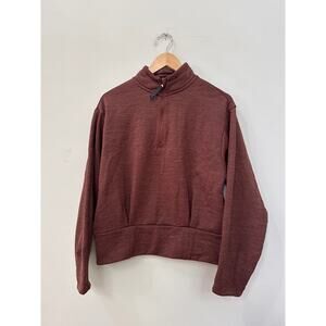 Athleta Rust Brown Womens Quarter Zip Sweatshirt Pullover Size Small Athleisure